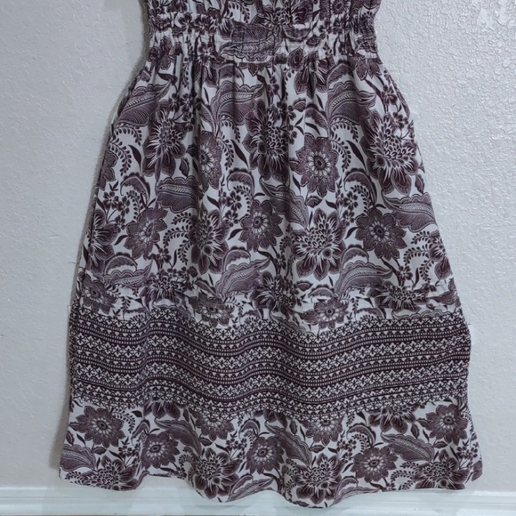 Rachel Zoe Floral Patterned Dress in Brown and White, Size L. - Picture 5 of 17
